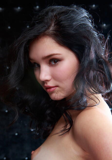 Slim ukrainian dark-haired teen Malena Fendi in hot undies exposing her ass and spreading her legs 