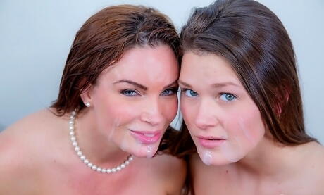 Slender women Diamond Foxx and Abby Cross in amazing 3some sex scene 